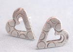 artisan earrings -sterling silver polka dot hearts